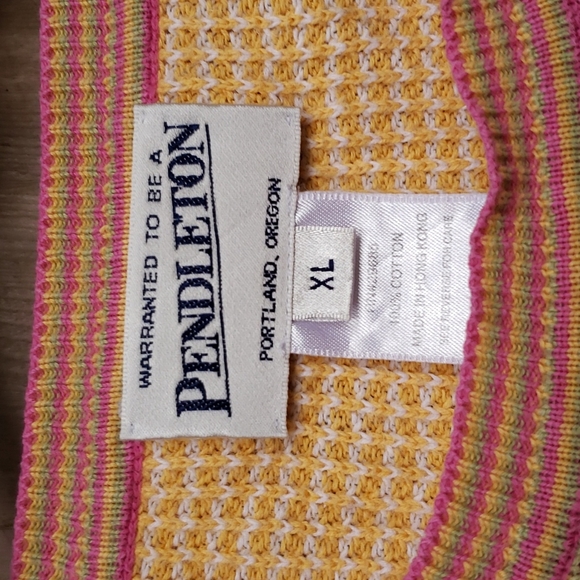 Pendleton Stripped Cotton Pastel Sweater - Picture 2 of 4